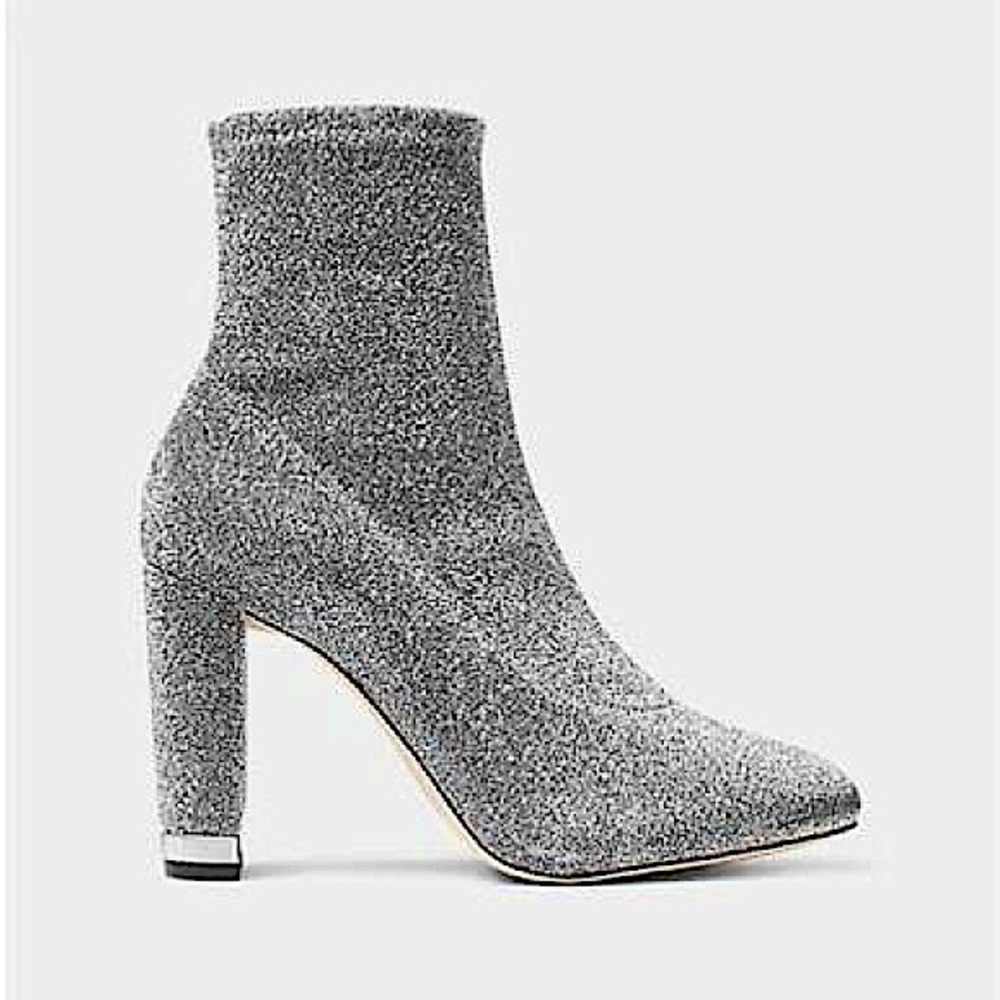 MK Mandy Glitter Stretch-Knit Ankle Boot